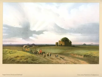 Carlo Bossoli. Steppe entre Perekop et Simferopol